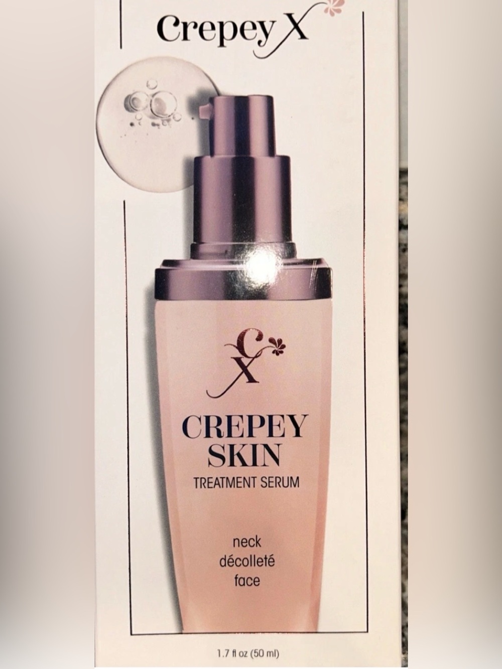 Crepey X Crepey Skin Body Treatment Serum - Neck, Decollete, face 1.7 oz NIB HTF